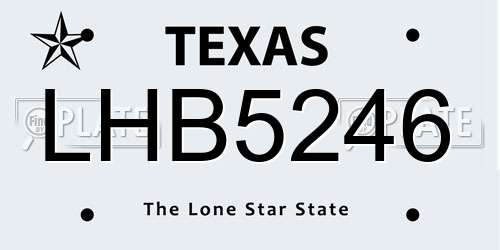 LHB5246 Texas License Plate