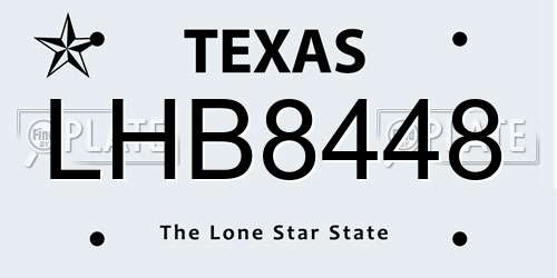 LHB8448 Texas License Plate