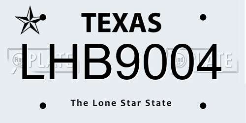 LHB9004 Texas License Plate