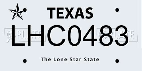 LHC0483 Texas License Plate