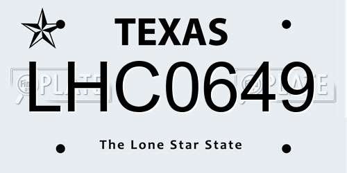 LHC0649 Texas License Plate