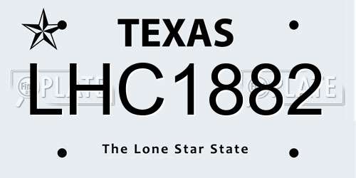LHC1882 Texas License Plate