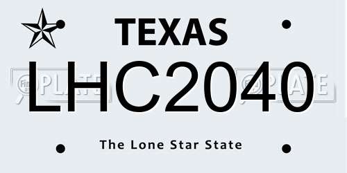 LHC2040 Texas License Plate