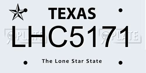 LHC5171 Texas License Plate