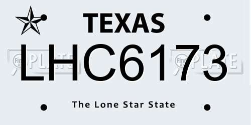 LHC6173 Texas License Plate