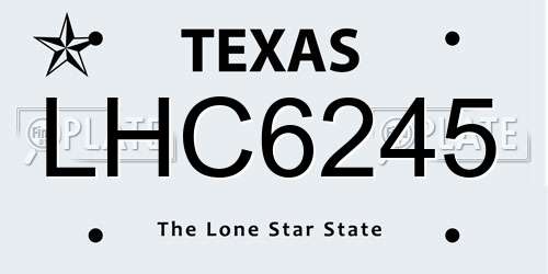 LHC6245 Texas License Plate
