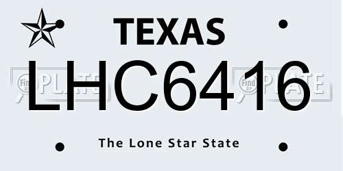 LHC6416 Texas License Plate