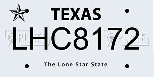 LHC8172 Texas License Plate