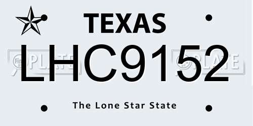 LHC9152 Texas License Plate
