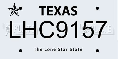 LHC9157 Texas License Plate