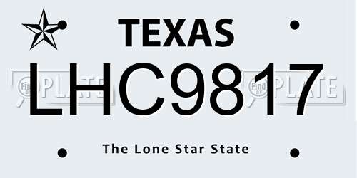 LHC9817 Texas License Plate