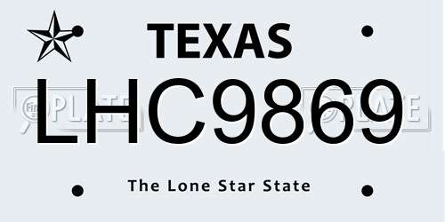LHC9869 Texas License Plate