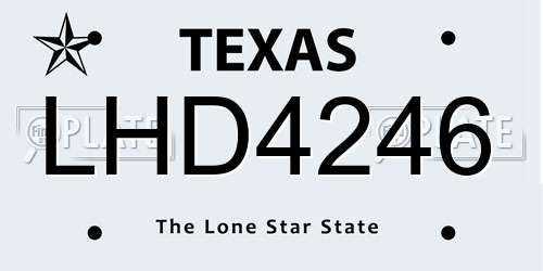 LHD4246 Texas License Plate