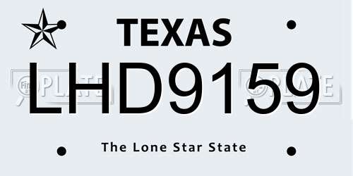 LHD9159 Texas License Plate