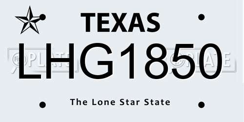LHG1850 Texas License Plate