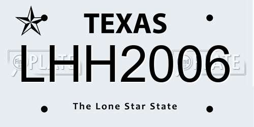 LHH2006 Texas License Plate