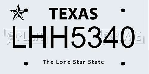 LHH5340 Texas License Plate