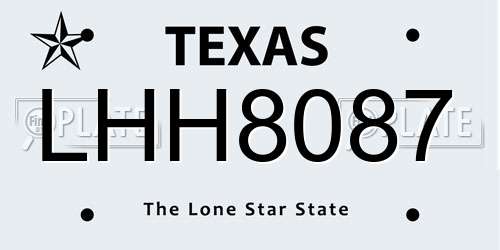 LHH8087 Texas License Plate