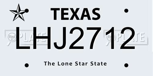 LHJ2712 Texas License Plate