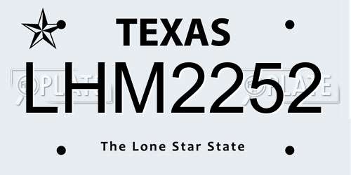 LHM2252 Texas License Plate
