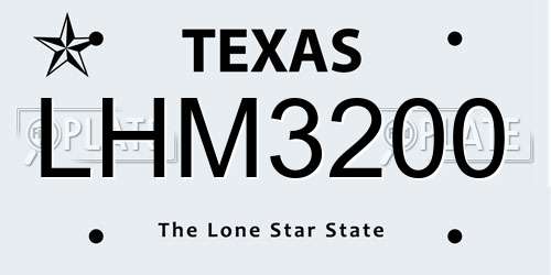 LHM3200 Texas License Plate