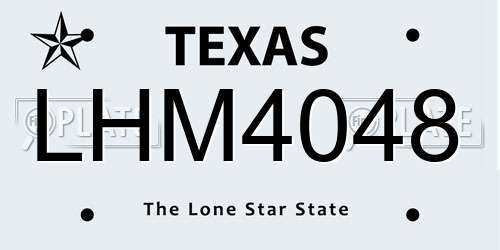 LHM4048 Texas License Plate