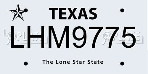 LHM9775 Texas License Plate