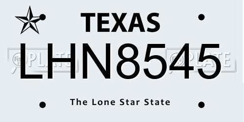 LHN8545 Texas License Plate