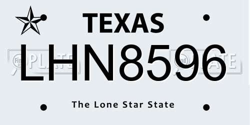 LHN8596 Texas License Plate