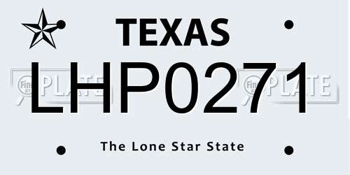 LHP0271 Texas License Plate