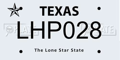 LHP028 Texas License Plate