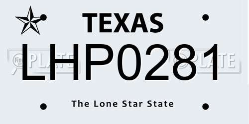 LHP0281 Texas License Plate