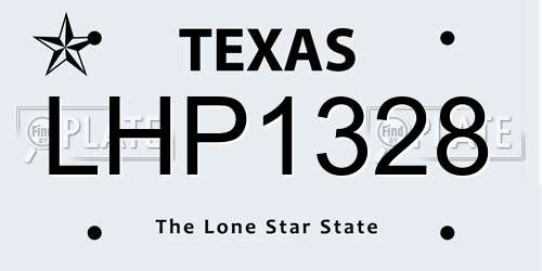 LHP1328 Texas License Plate