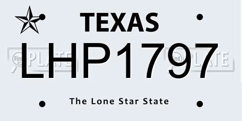 LHP1797 Texas License Plate