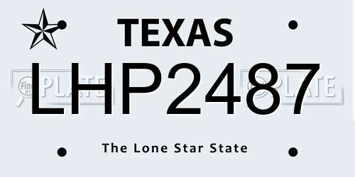 LHP2487 Texas License Plate