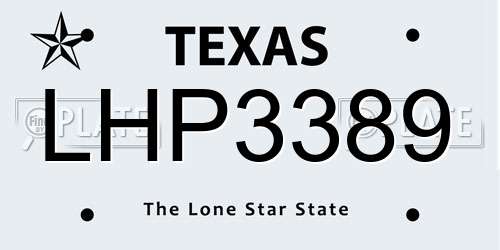 LHP3389 Texas License Plate