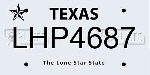 LHP4687 Texas License Plate