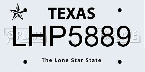 LHP5889 Texas License Plate