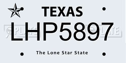 LHP5897 Texas License Plate