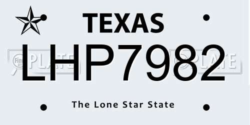 LHP7982 Texas License Plate
