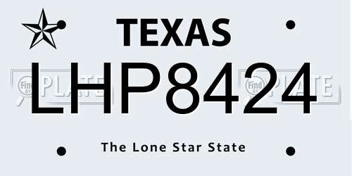 LHP8424 Texas License Plate