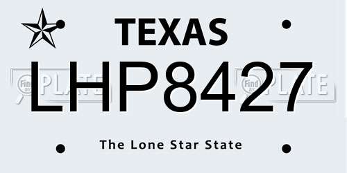 LHP8427 Texas License Plate