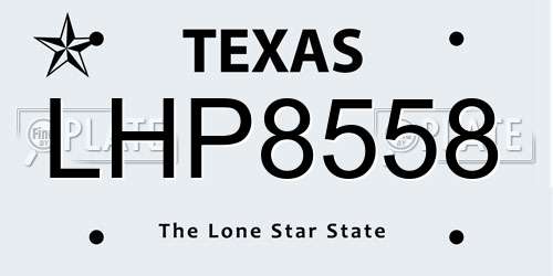 LHP8558 Texas License Plate