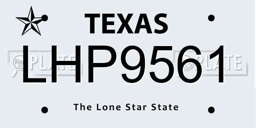 LHP9561 Texas License Plate