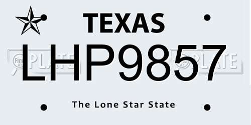 LHP9857 Texas License Plate