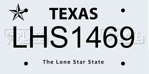 LHS1469 Texas License Plate