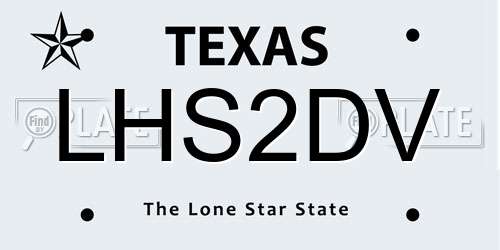 LHS2DV Texas License Plate