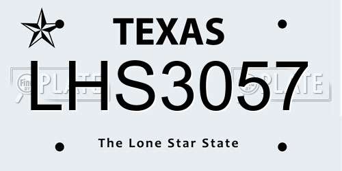 LHS3057 Texas License Plate