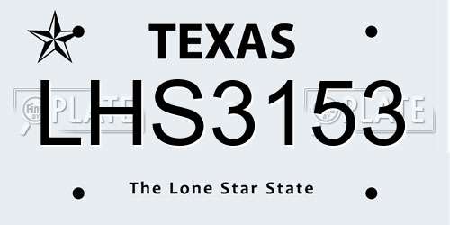 LHS3153 Texas License Plate