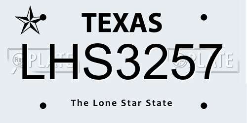 LHS3257 Texas License Plate